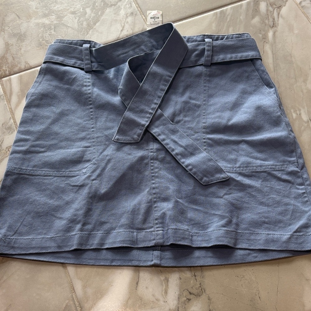 Francesca's Collections Sky Blue Twill Skirt